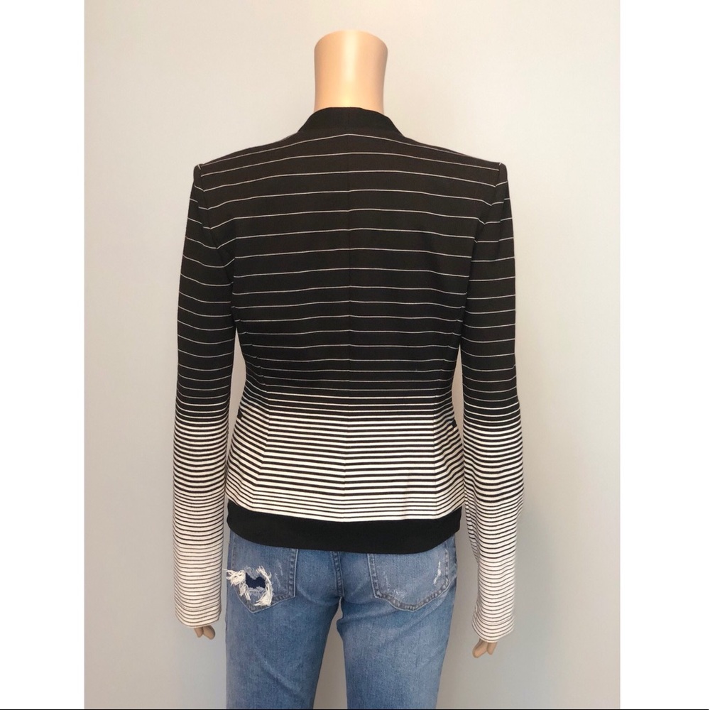 BCBGMAXAZRIA Blk white stripe GUY blazer jacket - Picture 6 of 8